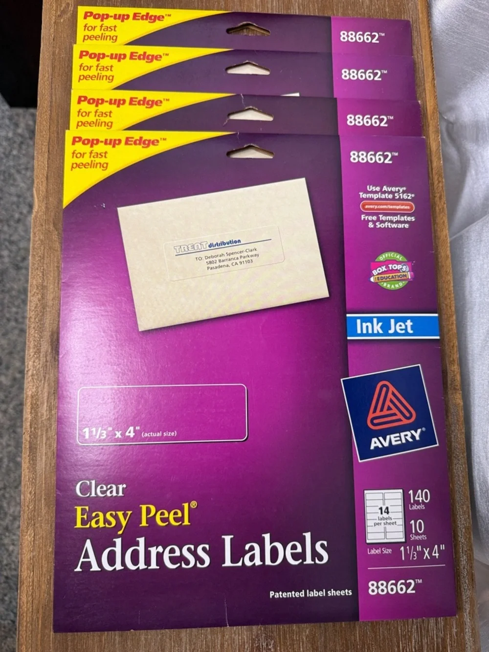 Avery 5162 Clear Easy Peel Address Labels 532 Labels 3 packs Sealed 1 Pack Open